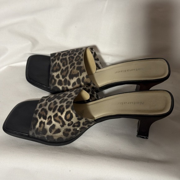 Naturalizer Women's Open Toe Sandle Slip On Mule Cheetah Print Size 8 - Picture 5 of 11